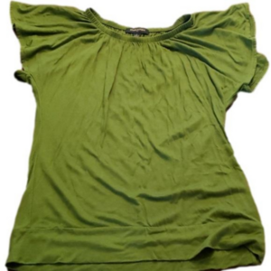BANANA Republic Top Flutter Sleeve Dr Green Small